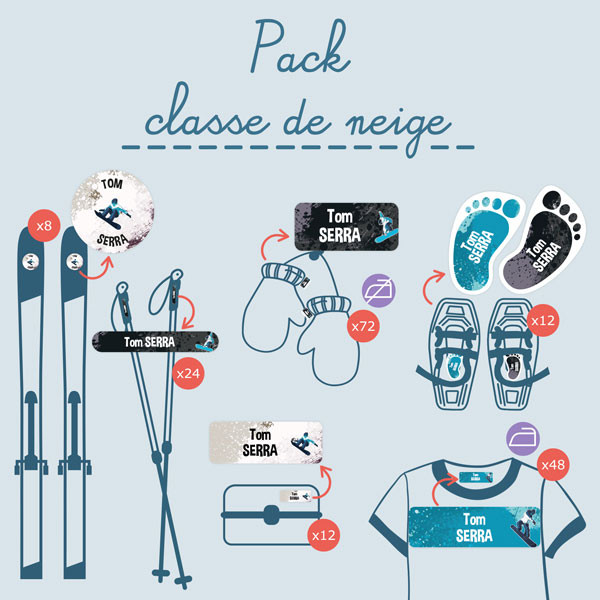 Pack étiquettes Classe de neige