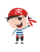 dessin d'un petit pirates sur nos étiquettes prénom